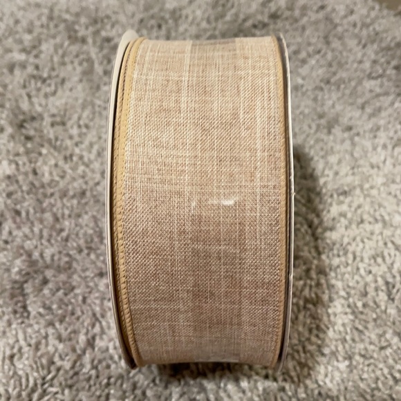 Celebrate it Tan light brown Wired Ribbon 2.5 in - Picture 3 of 6